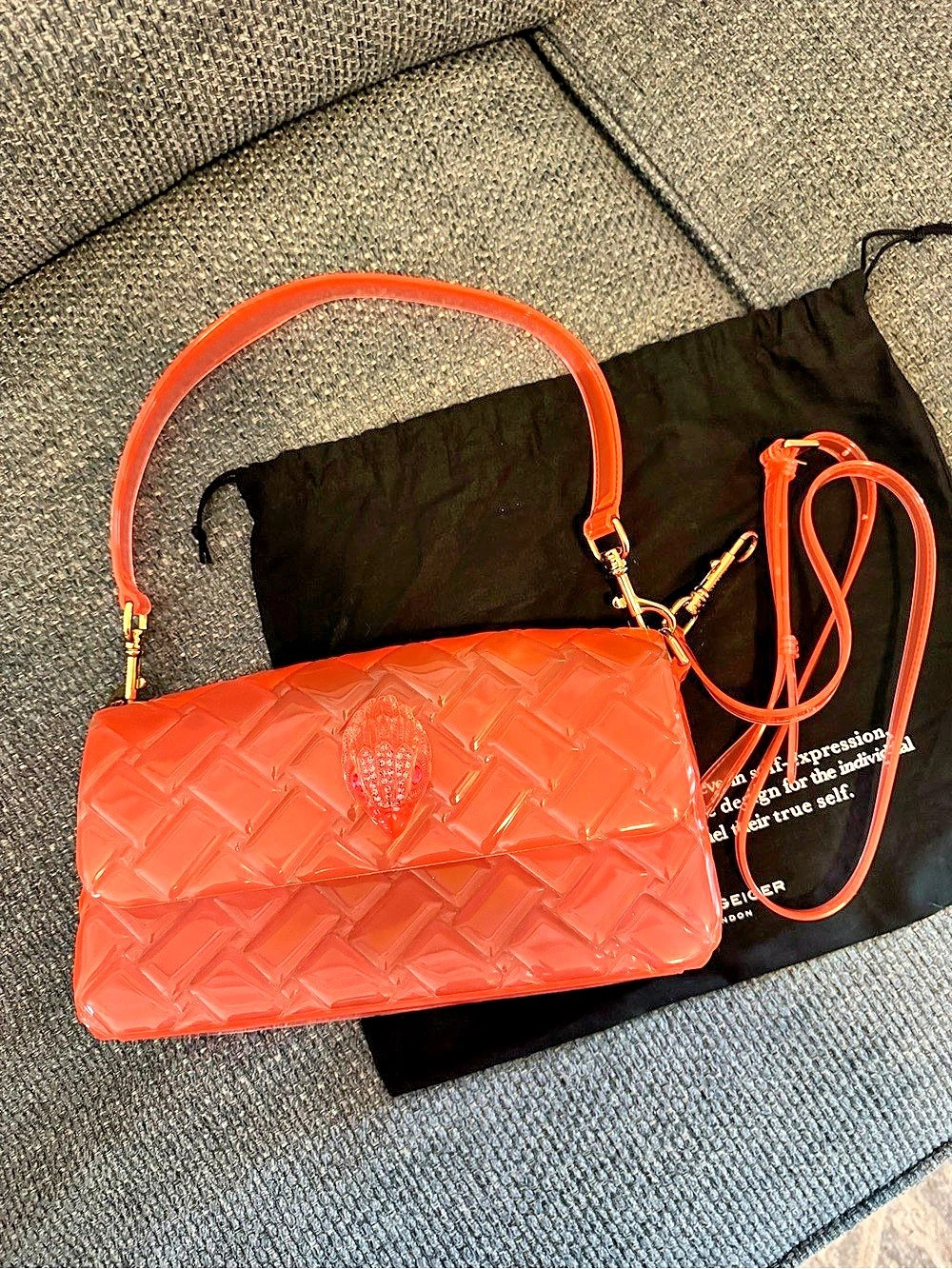 Kurt Geiger London Kensington Jelly Shoulder Bag Orange